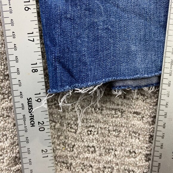 Silver Jeans Women's Cut-off Pants ELYSE Size 34 Slim Blue Denim Jeans Distress - Picture 10 of 14